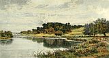 Benjamin Williams Leader Wooded Banks of the Thames painting